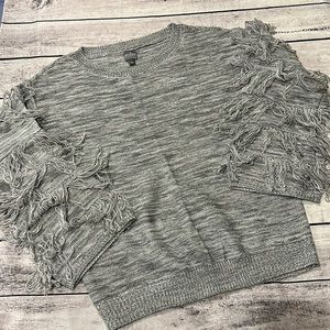 NWOT New York Jeans Company soho Fringe Sleeve‎ Sweater Sz M